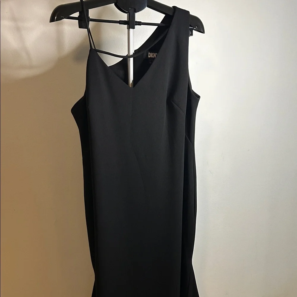 DKNY Elegant Black Asymmetrical Dress - Picture 1 of 15